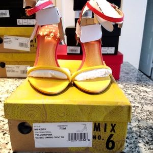 Mix No 6 pink/yellow heels. 7.5 NWB
